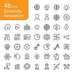 a collection of line icons for creativity and innovation concepts © firoj