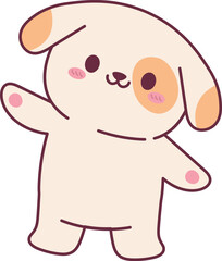 Puppy Waving Kawaii Cartoon