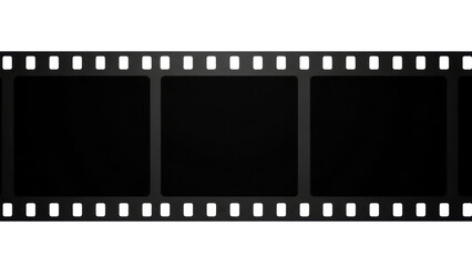 35mm film strip PNG isolated on transparent background, photographic negative with sprocket holes for vintage photography and cinema