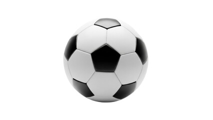 Fototapeta premium Classic black and white soccer ball PNG isolated on transparent background, traditional football equipment for sports and recreation