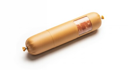 Isolated sausage on white background food photography culinary concept