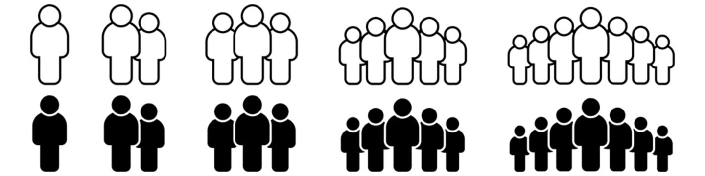 People vector icon set. Team Illustration sign collection.  Person symbol. Group logo.