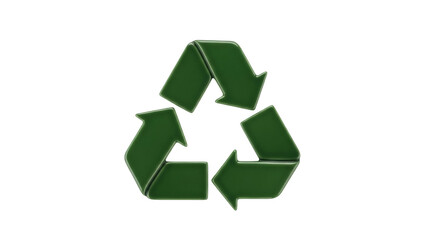 Obraz premium Green recycle symbol PNG isolated on transparent background, eco-friendly concept for environmental awareness and sustainable practices