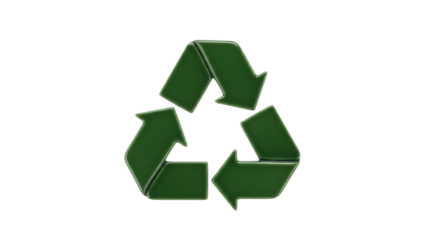Green recycle symbol PNG isolated on transparent background, eco-friendly concept for environmental awareness and sustainable practices
