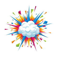 Obraz premium Colorful Explosion Burst with Cloud