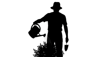 A serene silhouette of a woman standing alone on a mountain peak at sunset