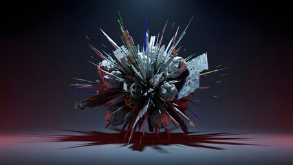 Document Management: Information Overload 3D Explosion Concept