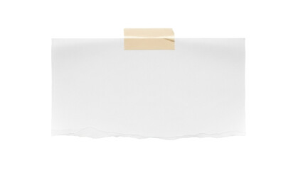 Blank paper note with adhesive tape PNG isolated on transparent background, memo message template for office and personal reminders