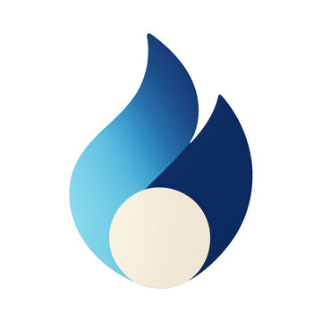 PNG Abstract blue flame logo