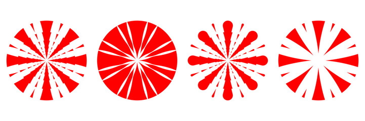Geometric burst circle set decorative graphic design illustration