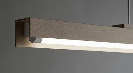 Modern rectangular light fixture against gray background