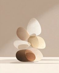 A stack of rocks with a white background