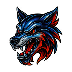 Obraz premium PNG Fierce wolf head illustration