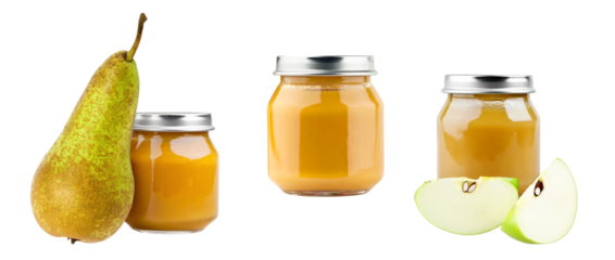 Baby puree isolated on transparent background. PNG format