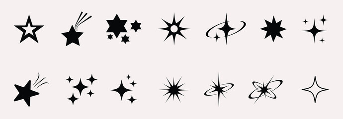 star icon Sparkle vector icons set ine sparkle icon.  Sparkle star icons set sparkle star icon set simple style vector illustration © TAKI