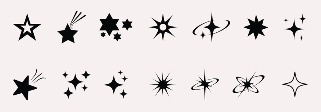 star icon Sparkle vector icons set ine sparkle icon.  Sparkle star icons set sparkle star icon set simple style vector illustration