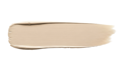 Beige paint stroke isolated PNG on transparent background, creamy neutral color swatch for design and decoration use, cosmetic foundation sample