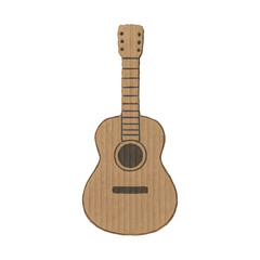 Obraz premium PNG Cardboard guitar illustration design.