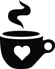 Coffee cup icon. Cup of coffee or tea. Hot drink icon. Cup coffee with steam. Flat style. Vector illustration