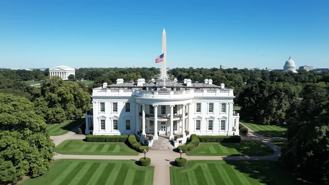 White House with Washington Monument