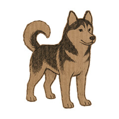 Fototapeta premium PNG Cardboard husky dog illustration.