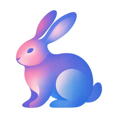 Obraz premium PNG Gradient rabbit illustration design