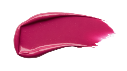 Magenta lipstick smear isolated PNG on transparent background, creamy texture cosmetic swatch for beauty and makeup design