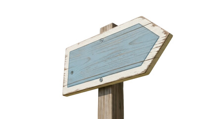 Wooden arrow sign isolated PNG on transparent background, directional signboard with rustic texture for travel and outdoor design