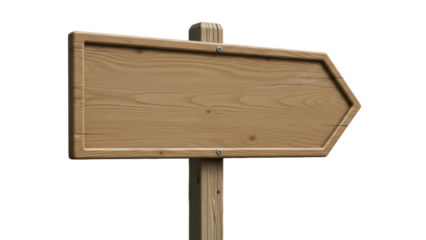 Wooden arrow sign PNG isolated on transparent background, direction indicator for outdoor navigation and informational signage