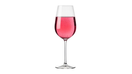 Elegant pink champagne in a glass isolated PNG, sparkling wine with bubbles on transparent background for celebrations and special occasions © Emilija