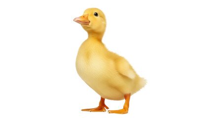 Adorable yellow duckling PNG isolated on transparent background, cute baby bird for springtime and Easter designs