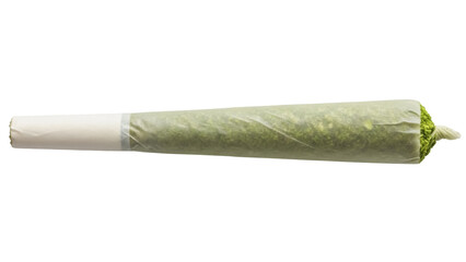 Marijuana joint isolated PNG on transparent background, pre-roll cannabis cigarette for recreational or medical use, weed blunt