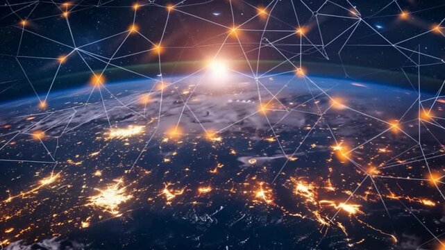 Global Connectivity Network, Digital Infrastructure Map, Smart Planet Technology
