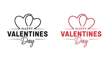 Valentine's day hearts logo isolated on transparent background