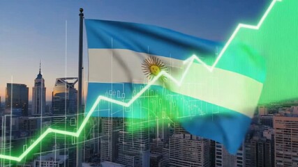 Stock market chart shows the rise of the Argentine economy. - Powered by Adobe