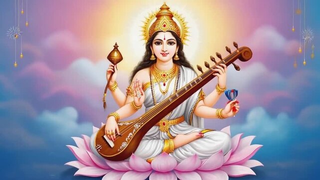 Indian god Saraswati.