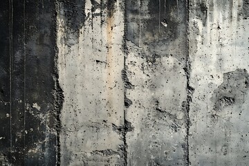 Obraz premium Textured Concrete Wall: Capturing the rugged allure of raw industrial construction, this image presents a textured concrete wall, weathered and bearing the marks of time.