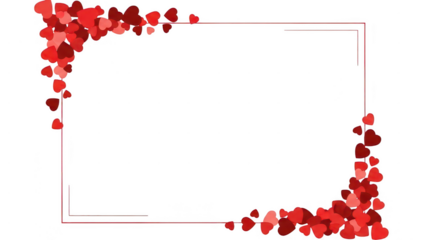 Oval frame made of multi shaded red gemstone isolated on white a transparent background