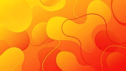 Abstract Background of Vibrant Orange and Yellow Fluid Organic Shapes
