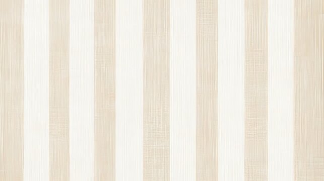 Linen texture with beige and white stripes offers a simple background suitable for wallpaper design and home decoration projects for various spaces