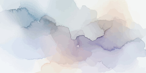 Obraz premium Abstract Watercolor Background Vector with Soft Pastel Dusty Blue and Lavender Ink Wash Texture