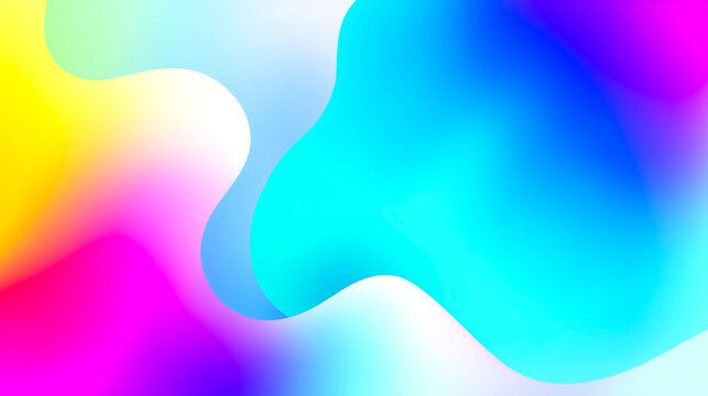 ビビッドカラーが溶け合う流体的な抽象背景