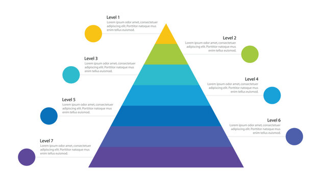 7 Levels Pyramid Infographic Template Design