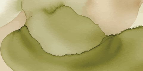 Abstract Sage Green and Khaki Alcohol Ink Texture Vector Background