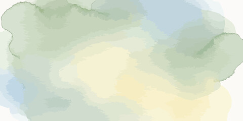Obraz premium Soft Pastel Watercolor Background Texture Vector Wash Pale Green Cream and Blue