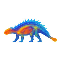 Fototapeta premium PNG Colorful dinosaur skeleton illustration.