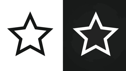 Obraz premium Bold black and white graphic illustration of two contrasting five-pointed stars