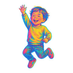 PNG Joyful colorful child illustration