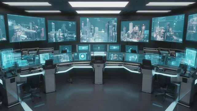  System indicators activate sequentially across the interface The camera performs a gentle dolly forward Ambient glow shifts subtly Cinematic realism