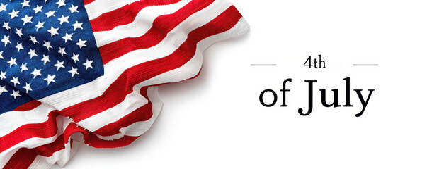 American flag and text celebrating Independence Day on a white background